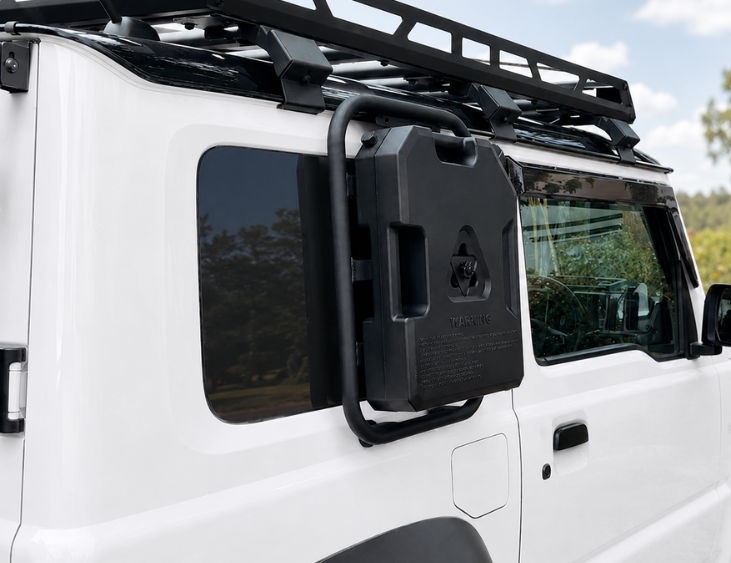 Side Rack and 7.5LTR Fuel Can for your 4th Generation Suzuki Jimny