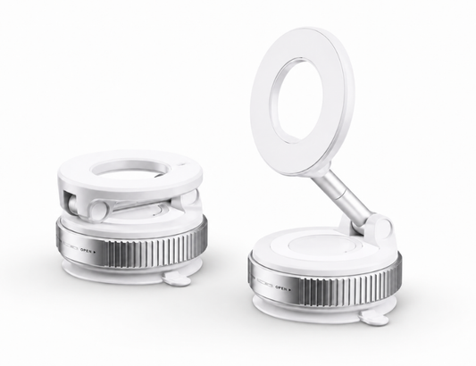 Universal Suction Phone Mount in White and Silver